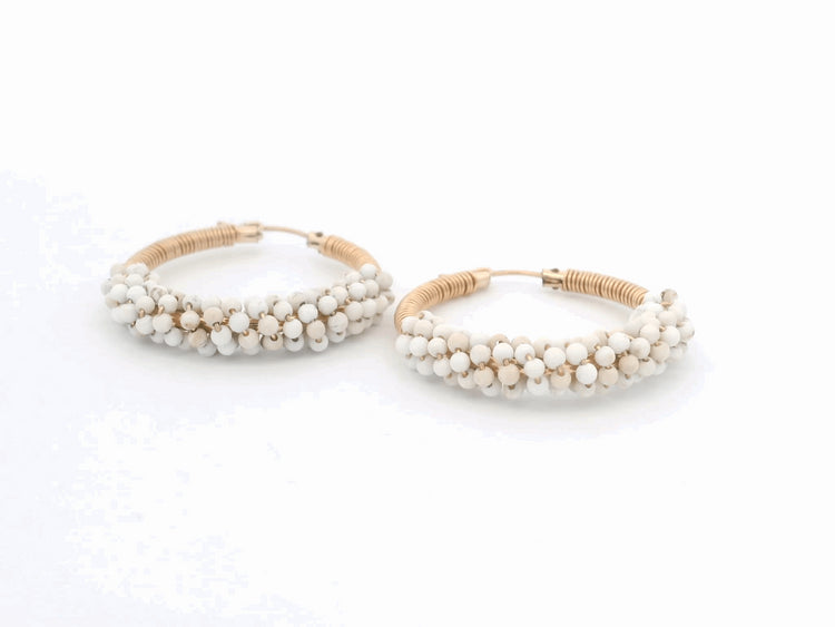 Aurora Bubble Wrap White Turquoise Hoops