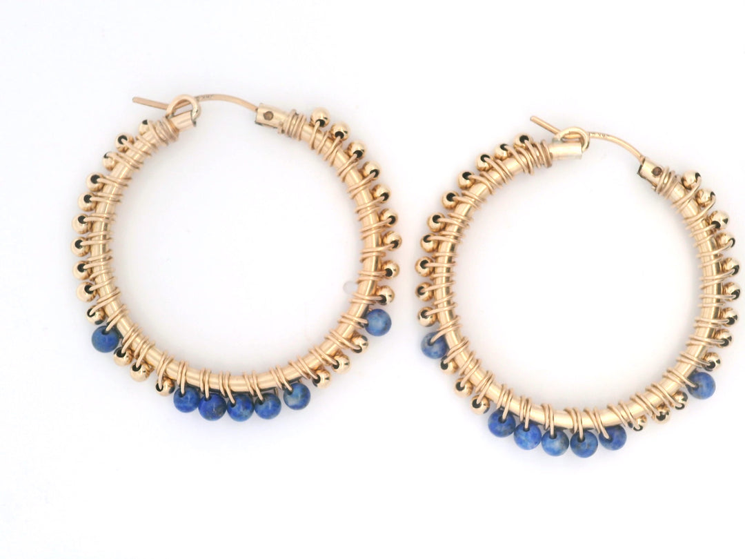 The Sofia Lapis Lazuli Hoops