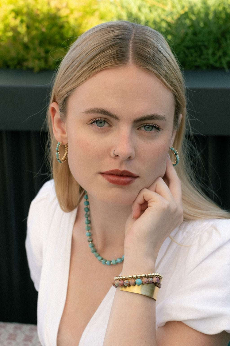 Serena Turquoise Hoops