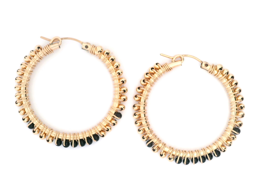 The Harlow Hoop Black Onyx Earrings