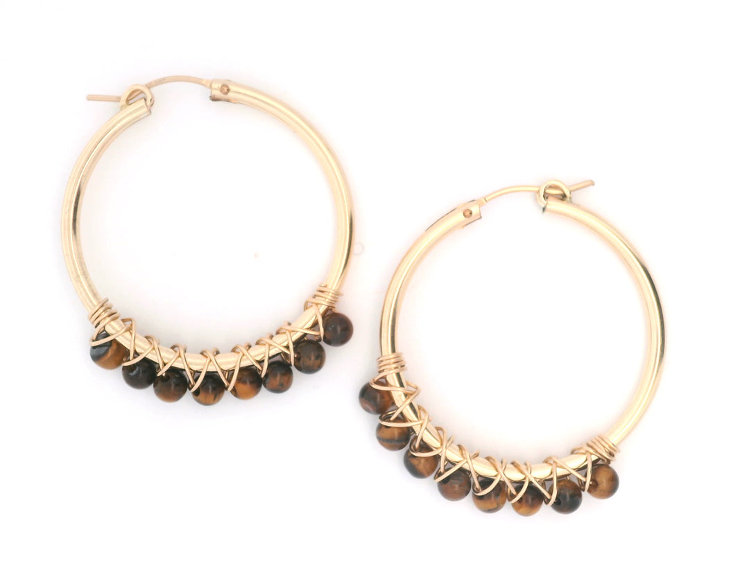 Autumn Tiger Eye Hoops