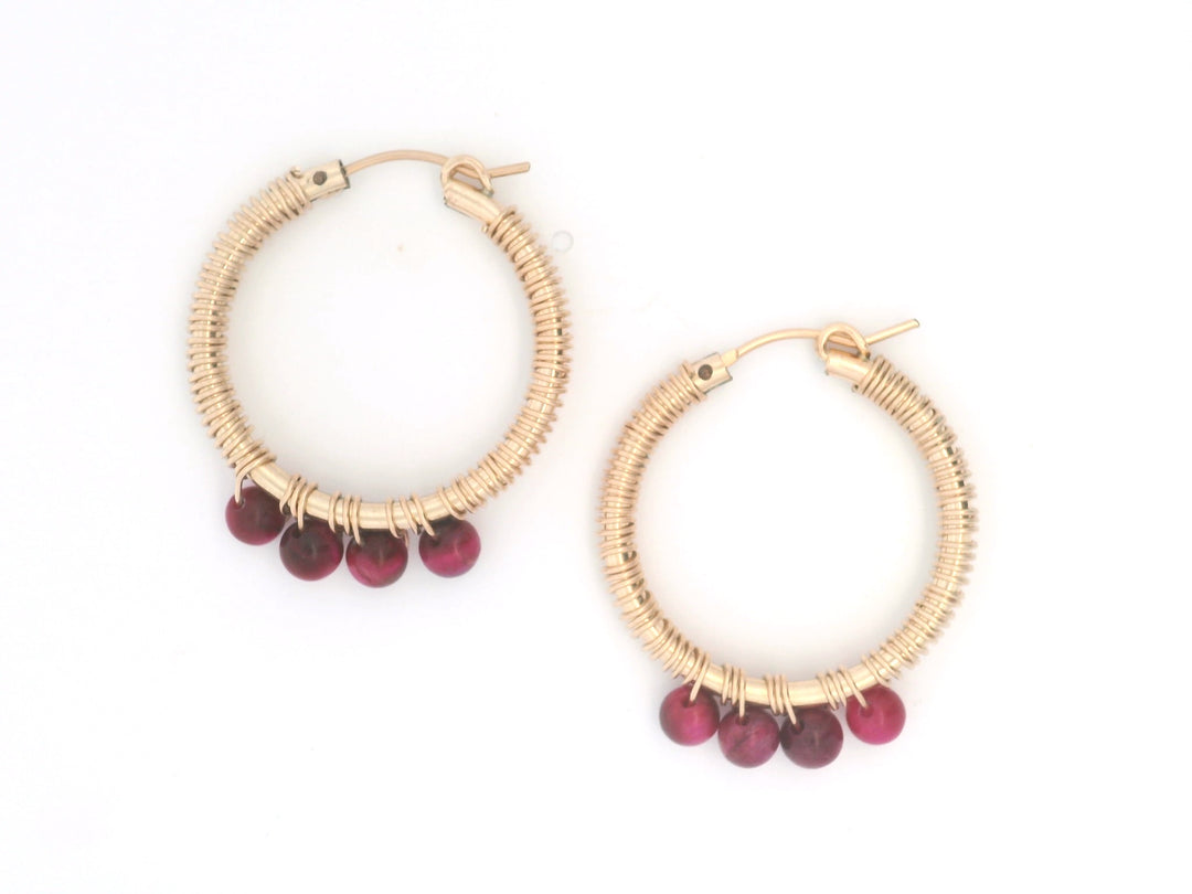 Flora Pink Tiger Eye ARJ Iconic Hoops