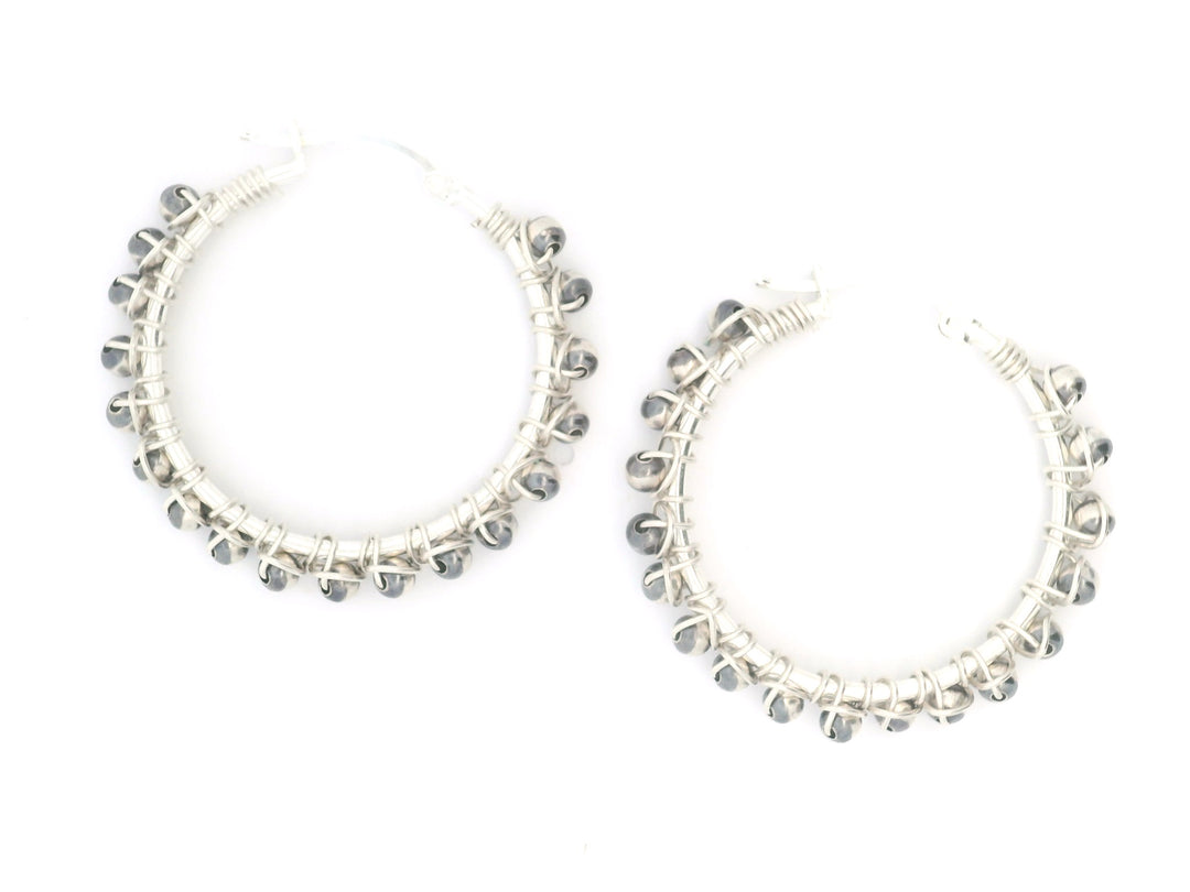 Zara Oxidized Sterling Silver Hoops