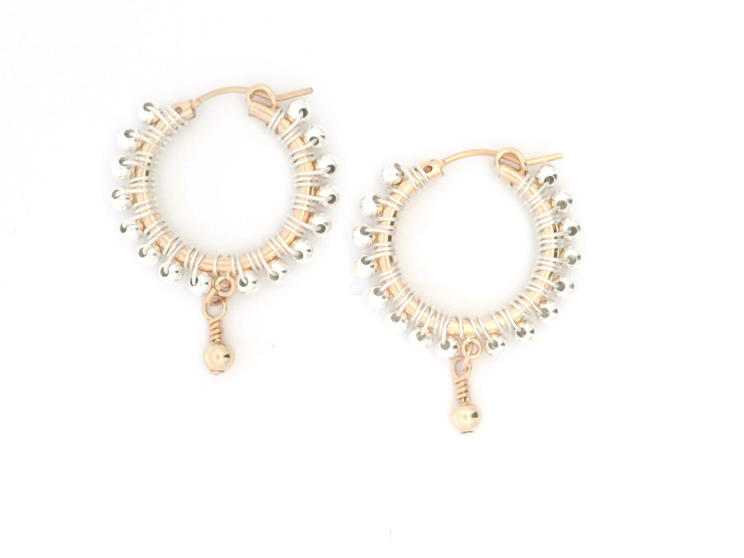 Victoire Mixed Metal Dangle Hoop Earrings