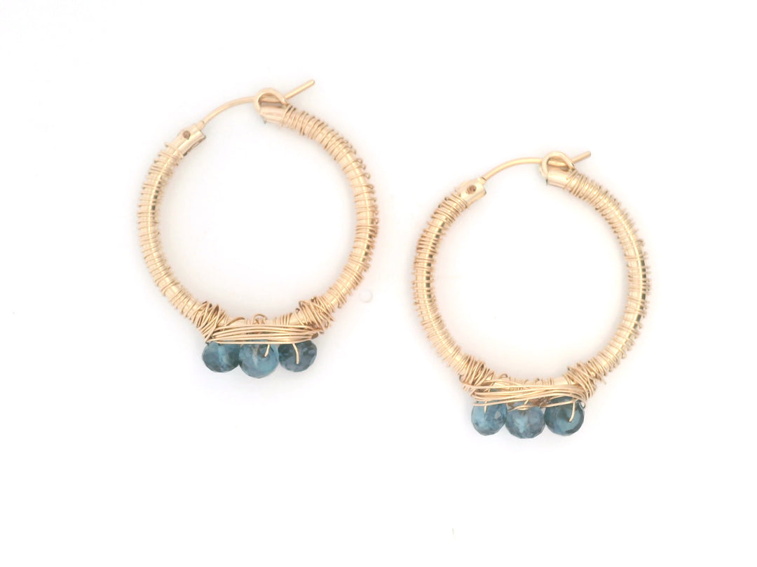 Vivienne London Blue Topaz Hoops