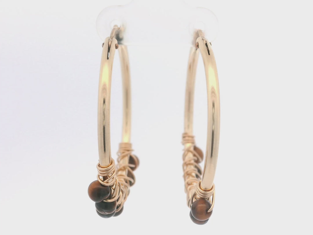 Autumn Tiger Eye Hoops