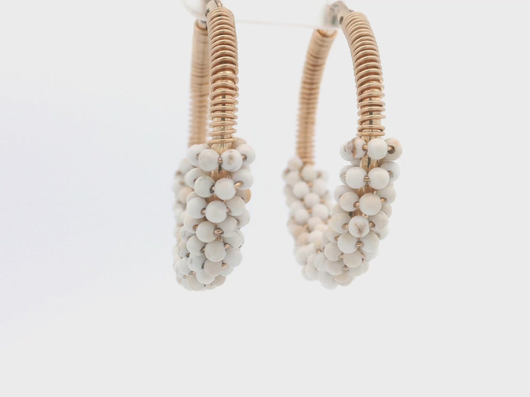 Aurora Bubble Wrap White Turquoise Hoops