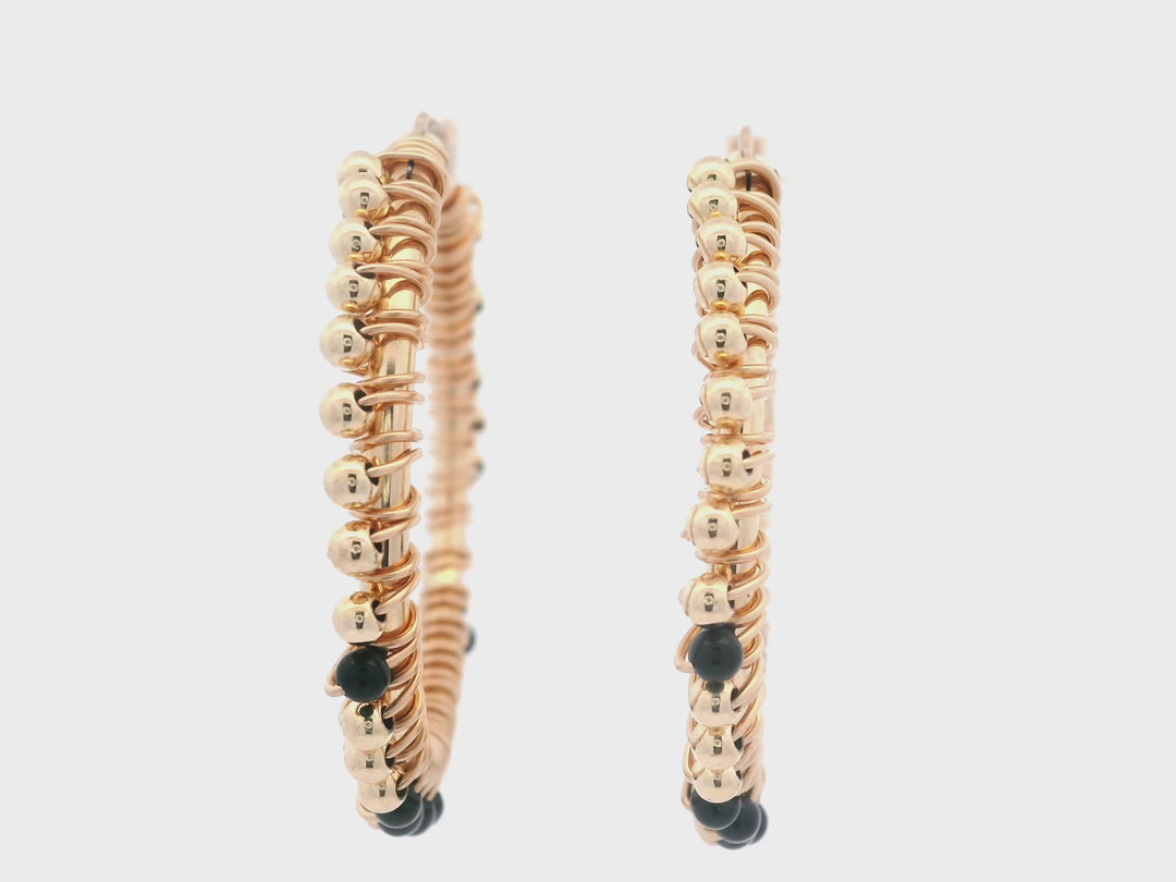 The Harlow Hoop Black Onyx Earrings