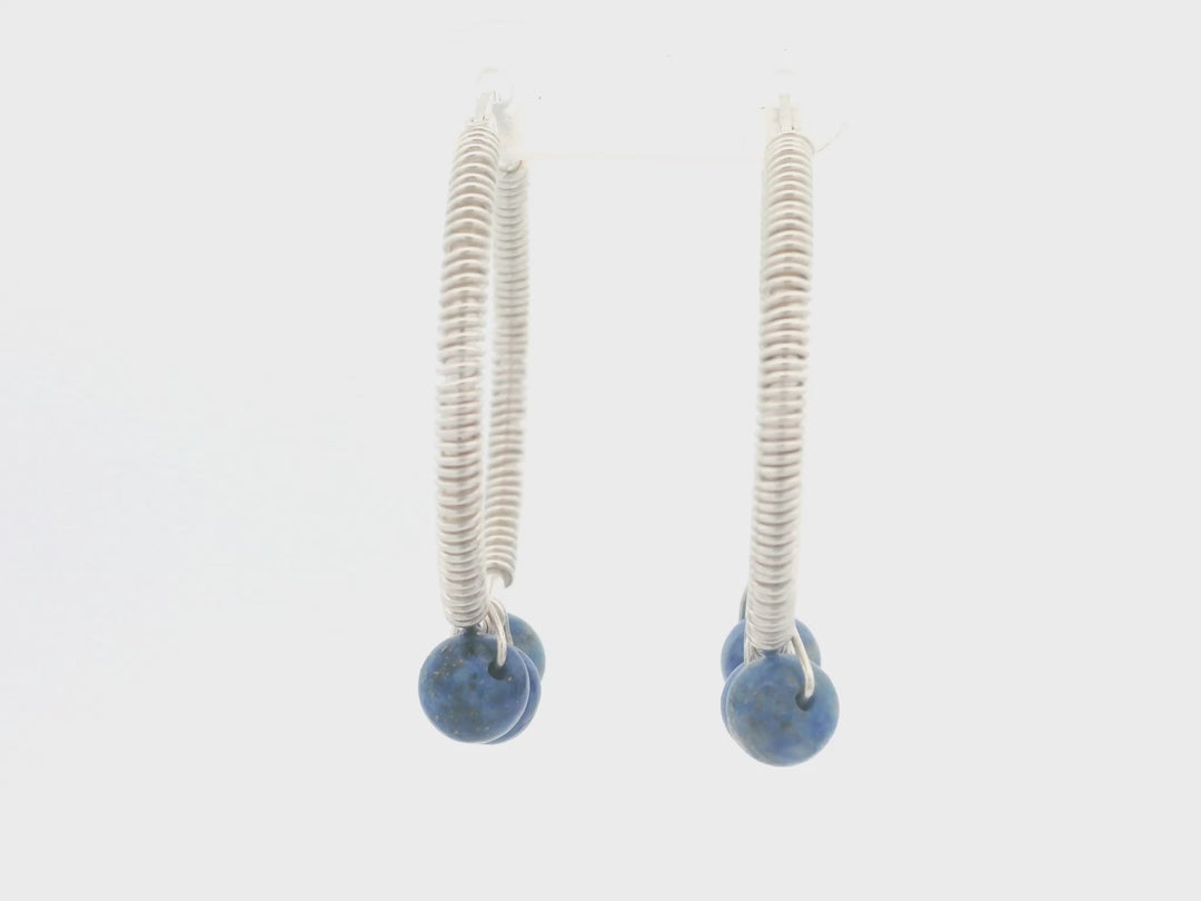 Mirella Lapis Lazuli Sterling Silver ARJ Iconic Hoops