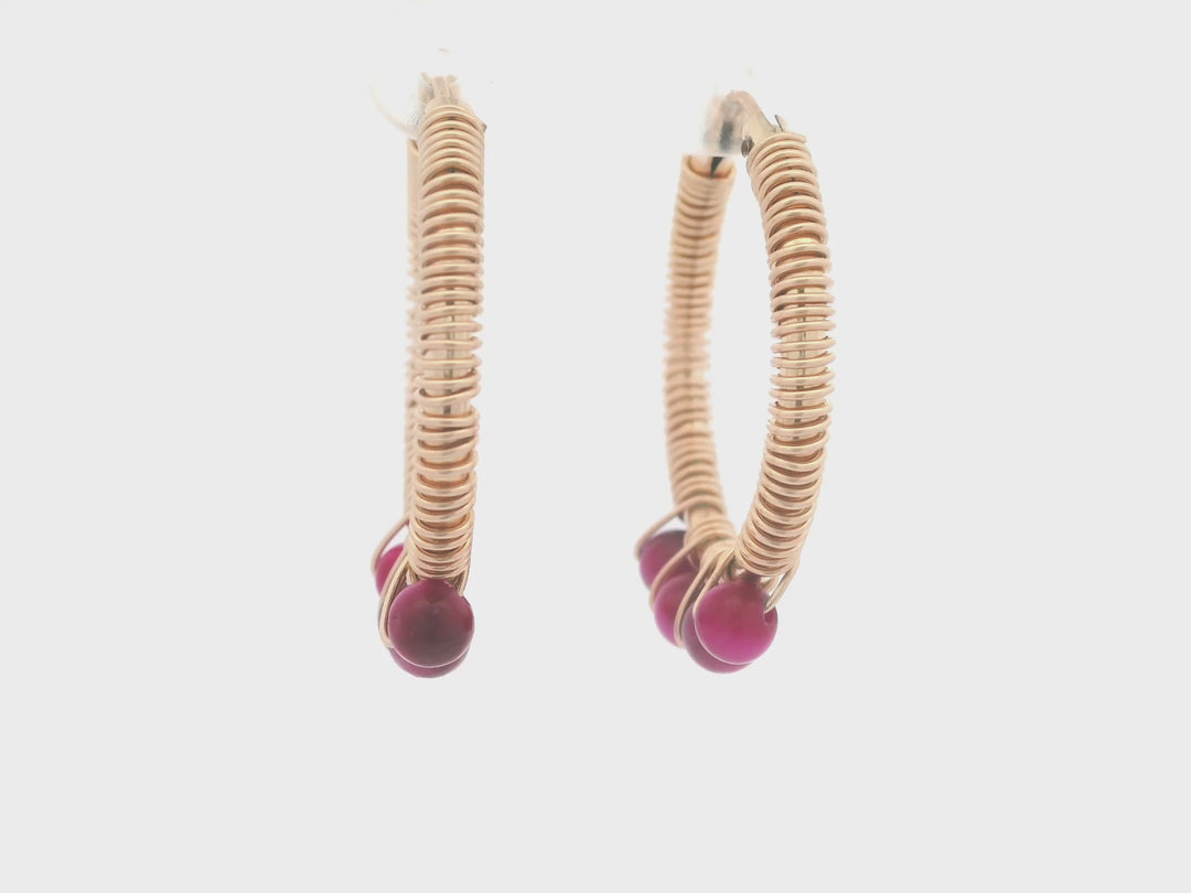 Flora Pink Tiger Eye ARJ Iconic Hoops