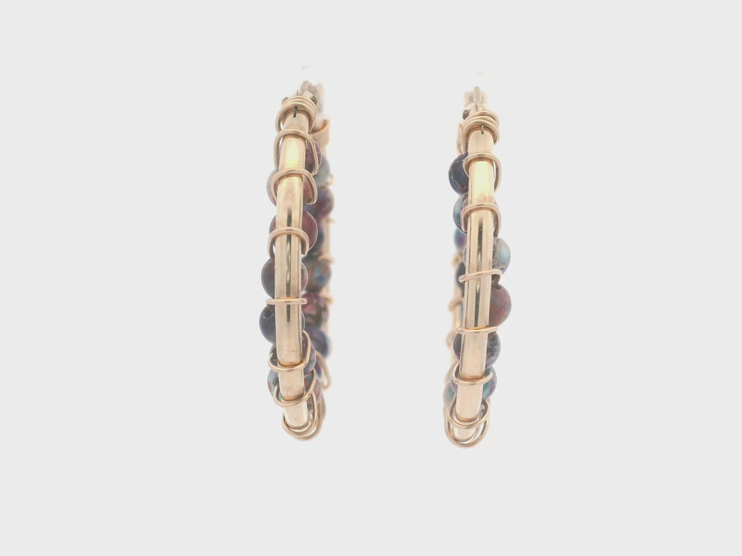 Fiora Multicolored Jasper Hoops