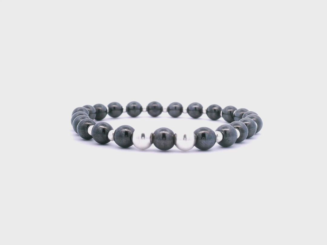 Urban Edge Silver Hematite Bracelet