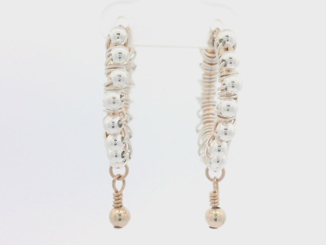 Victoire Mixed Metal Dangle Hoop Earrings